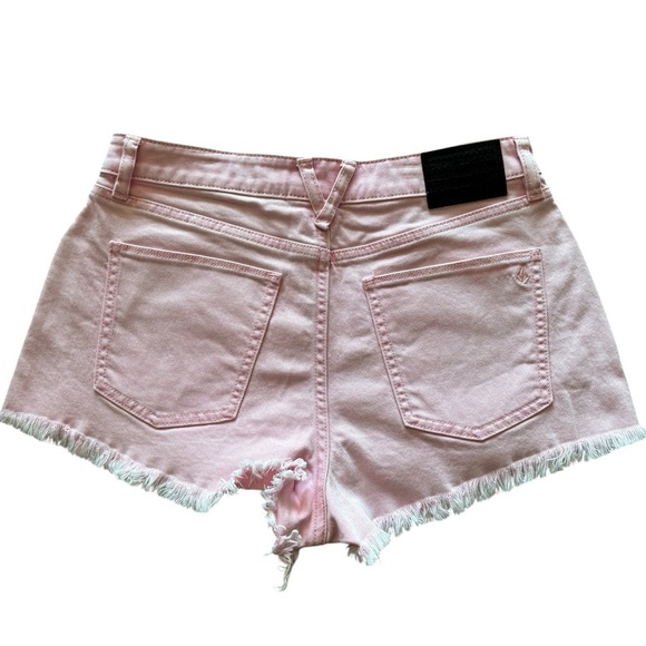 Volcom 1991 Stoned Frayed Hem Women Size 27 Shorts In Pink - Picture 3 of 5